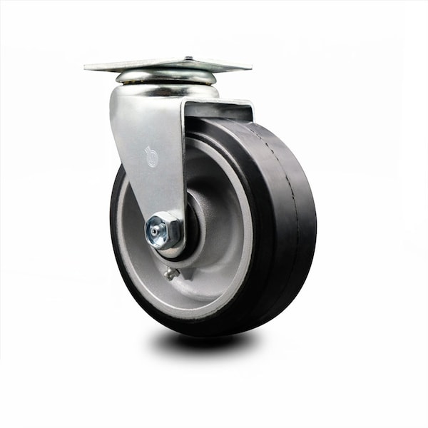 5 Inch Rubber on Aluminum Wheel Swivel Caster with Ball Bearing SCC